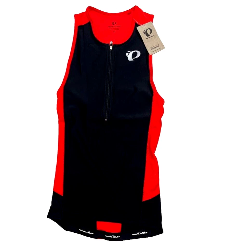 Pearl Izumi Mens Elite Pursuit Tri Singlet Black Torch Red Race Fit XS New - Image 1 of 4