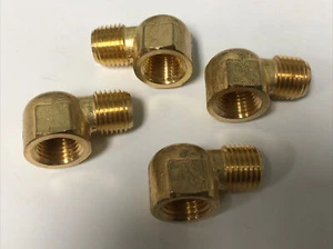 Brass Pipe 90 Deg 1/4" NPT Street Elbow Forged Fitting Fuel Air Gas (2/pack) - Picture 1 of 1