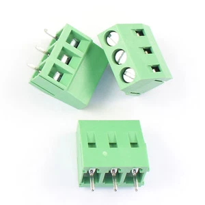 100 piezas 5 mm 5,0 mm paso 3 pines tornillo recto conector de bloque de terminal 300V 15A - Imagen 1 de 7