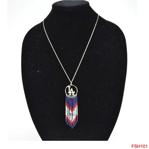 New MLB Los Angeles Dodgers Dreamcatcher Dangle Necklace by Little Earth Cover