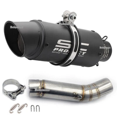 Exhaust Muffler Middle Link Pipe Black Fits Honda CBR500 CB500X CB500F 2013-2019 - Image 1 of 4