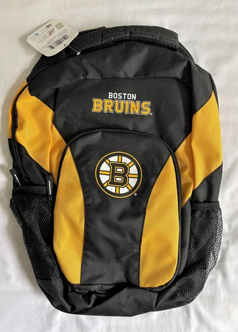 New Northwest NHL Boston Bruins Goal Line 18" Backpack Book Bag Black & Gold Cover