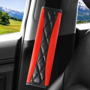 1pc Leather Car Safety Seat Belt Cover Shoulder Pad Cushion Interior Accessories - Picture 1 of 5
