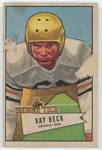 Ray Beck - 1952 Bowman Rookie #51 - Georgia Tech, NY Giants, HOF - Great Color! - Picture 1 of 2