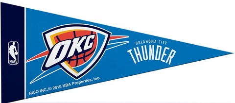 Oklahoma City Thunder Mini Pennants, 4" x 9" - Licensed by Rico - Made In USA Cover