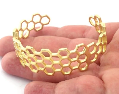 Brazalete pulsera peine miel latón crudo (60 mm tamaño interior) 4897 Foto 1 de 2