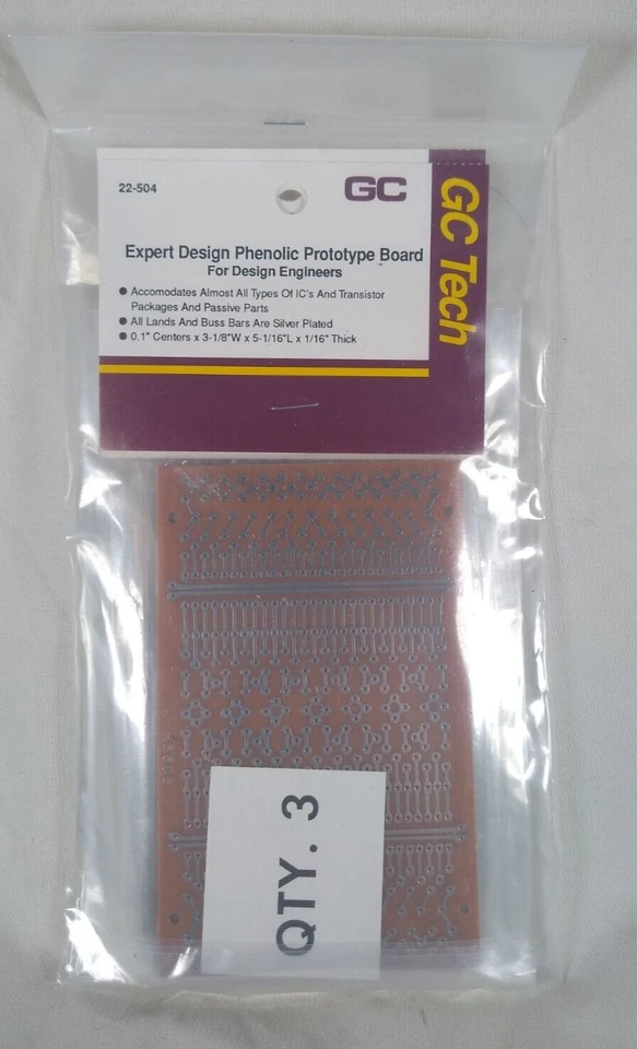 (3) Expert Design Phenolic Prototype Boards - GC Tech - 22-504 - Image 1 of 4