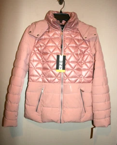 Womens MARC New York Nolita Thin Puffer Jacket Full Zip Removable Hood Small S - Picture 1 of 5