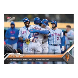New York Mets - 2023 MLB TOPPS NOW Card 123 - 17 Runs and 17 walks in road game - Picture 1 of 2