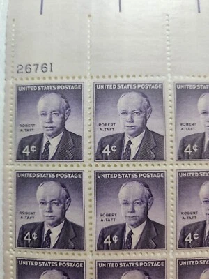 ALLY'S STAMPS US Plate Block Scott #26761- 4c Robert Taft - MNH - F/VF [STK] - Image 1 of 2