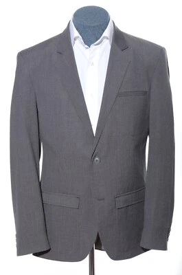 42R Structure Gray Wool Blend Patch Pocket Two-Button Sport Coat Blazer Jacket L - Image 1 of 4