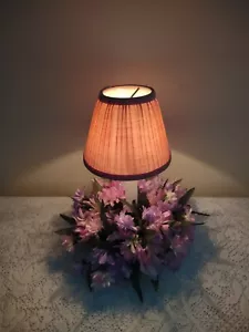 Floral Arrangements With Electric 7 Watt Candle Shade And Bulb Included Handmade - Picture 1 of 8