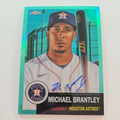 2022 Topps Chrome Platinum Michael Brantley #CPA-MB Aqua переливающаяся с автографом Astros - Изображение 1 из 4
