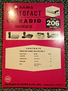 Serie de radio CB Sams Photofact No. 206 ~ julio 1978 ~ CB-206 - Imagen 1 de 4