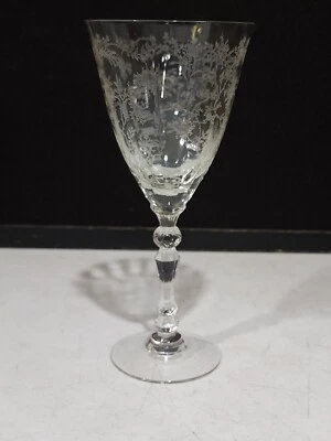 1- FOSTORIA GLASS CHINTZ CRYSTAL 7 5/8" WATER GLASS - Image 1 of 4