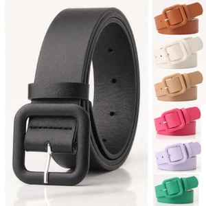 Women Leather Waist Belt Matte Metal Buckle Leather Belt Waistband With Buckle - Picture 1 of 28
