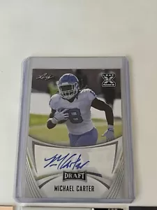 🔥AZ CAR 2021 Leaf Draft RB Michael Carter XRC Rookie RC Auto-#BA-MC1 - LOT 21 - Picture 1 of 7