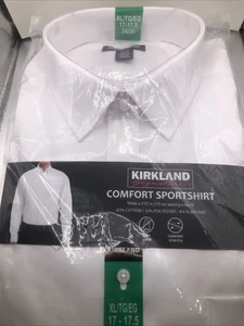 Nuova camicia sportiva Kirkland Signature Comfort - XL - bianca - 17-17,5 / 34-35 - Foto 1 di 6
