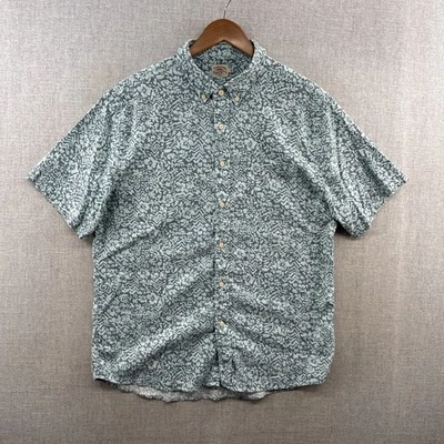 Faherty Breeze Shirt Mens Large Blue Floral Short Sleeve Button Down Hemp Casual - Image 1 of 4