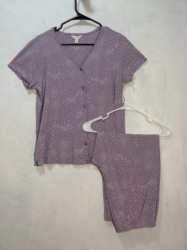 Conjunto de pijama Charter Club manga corta superior e inferior para mujer talla M’s Foto 1 de 4