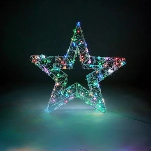 Estrella Acrílica Grande 58cm Luz Intermitente Multicolor Decoración Navidad - Imagen 1 de 5
