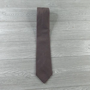 Corbata de cuello Brioni para hombre marrón geométrica seda de lujo clásica hecha en Italia - Imagen 1 de 8
