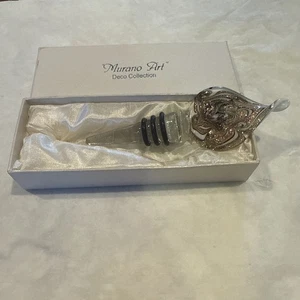 “Murano Art” Deco Collection Wine Bottle topper Beautiful Swirled With Box. - Picture 1 of 9
