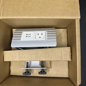Byrne Desk Edge Mount Distribution Power Strip w/USB & Outlet for Computer - Picture 1 of 3