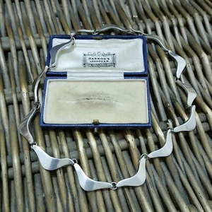 Vintage 925 Sterling Silver Necklace, Choker, Statement Chain, Dated 1974, 41gr - Picture 1 of 9