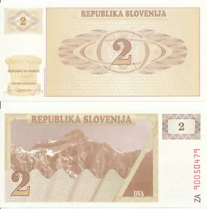 Slowenien - 2 Tolarja 1990 UNC - Pick 2r, Serie ZA - Ersatz - Bild 1 von 1