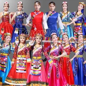 Tibetan Dance Dress Traditional Ethnic Costumes Minority Dance Hanfu Clothing 1x - Picture 1 of 63