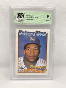 Gary Sheffield 1989 Topps Milwaukee Brewers Future Star MLB Graded PGI 9 Mint