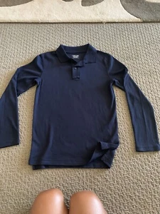 Cherokee Boys Uniform Long Sleeve Polo Size L (12/14) Blue - Picture 1 of 6