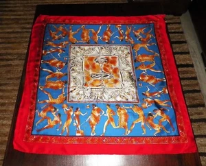 VINTAGE CASCA FOR MAGID 100% SILK SCARF EGYPTIAN THEME RED GOLD BLUE 34" - Bild 1 von 9