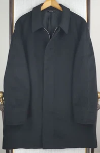 CARDINAL of CANADA Size 44R Mens Wool/Cashmere Black Full Zip Overcoat Jacket - Picture 1 of 18