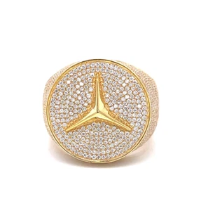 Iced Out Mens Ring 10K Gold | Lab Created Diamond | Rapper Hip Hop Style Bling| - Picture 1 of 7