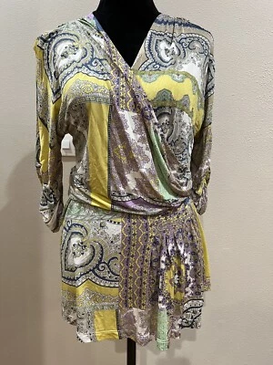 Camiseta Feminina ETRO Milano Made In Italy Paisley Manga Curta Tamanho 46 EUA 10 - Imagem 1 de 4