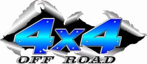 4 X 4 OFF ROAD RIP IN BLUE CUSTOM GRAPHIC DECAL SET - Picture 1 of 1