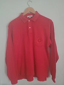 Yves Saint Lauren Men's Long Sleeve Polo Shirt Red Size M - Picture 1 of 12