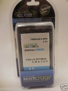 Digital Energy LG Optimus C M S T U V Cellphone Battery & Charger 230-1343 - Photo 1 sur 1