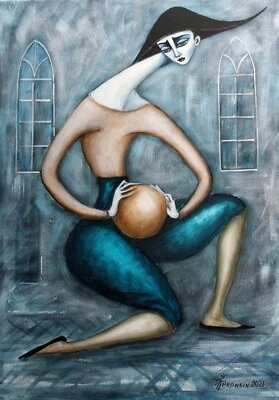 original oil painting CANVAs contemporary ART modern by Pronkin 2021 GOTHPAT - Изображение 1 из 4