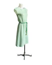 Vintage 1970s Lady Blair ILGWU Dress Mint Green W/ Tie Size 8 Medium Large Hippy