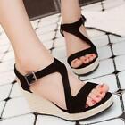 Womens Wedge Heel Bohemian Sandals Platform peep Toe Shoes pumps 