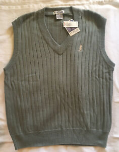 Vintage 90's Penguin Sport Sweater Vest Green Men's Size XL NWT