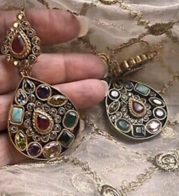 Pendientes de plata tribales indios paquistaníes Bollywood Jhumka para mujer vendedor de Estados Unidos Foto 1 de 3