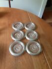 6 Vtg Sterling Silver STC Glass Coasters Lot