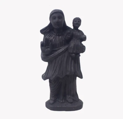 Antigua estatua de la Madre María y Jesús escultura de madera estatuilla cristiana de colección Foto 1 de 4