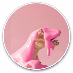 2 X Vinyl Aufkleber 25cm-Funny Pink T-Rex Dinosaurier Cool Geschenk #12966