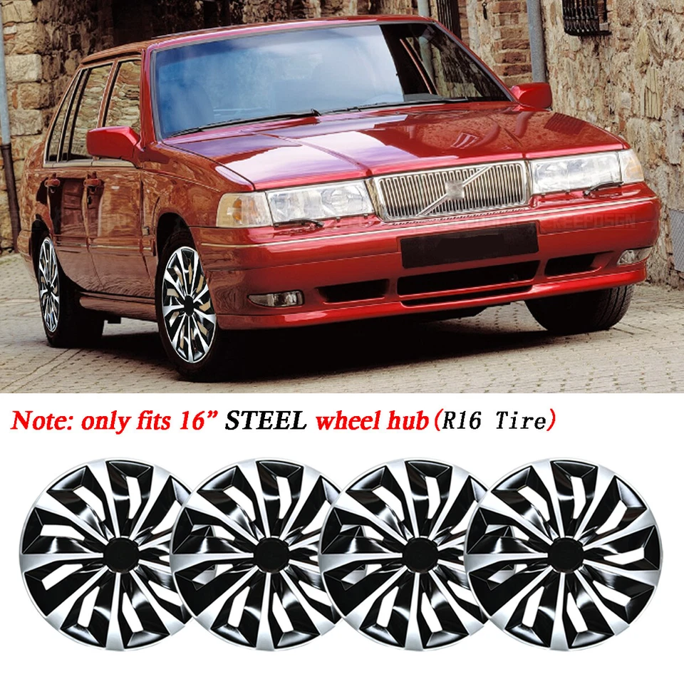 Колпаки ступицы колпаки ступицы ABS 16 дюймов стальной обод колеса для Volvo V90 I 1996-1998 4 шт - Изображение 1 из 4