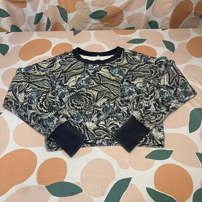 Blusa de treino Free People FP Movement cropped feminina pequena paisley floral elástica - Imagem 1 de 4